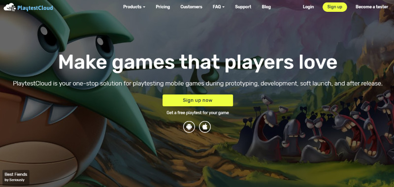 PlaytestCloud website homepage