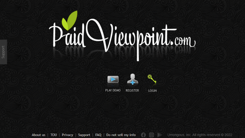 PaidViewpoint website homepage
