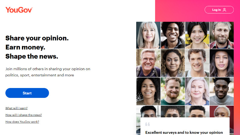 YouGov panelist getting started page