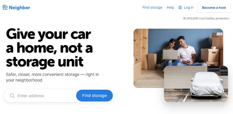 Neighbor Storage website homepage