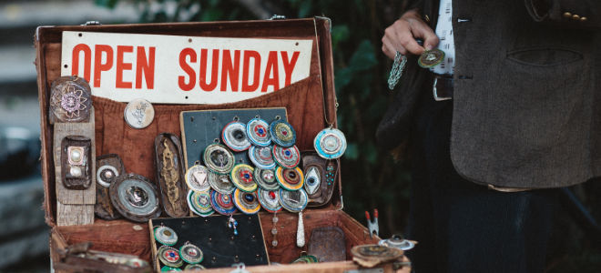 Guy selling old stuff