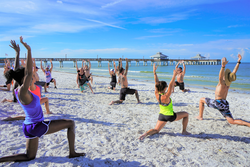 Personal training bootcamp on the beach