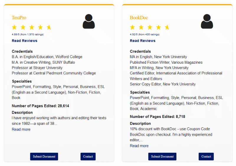 Editor World profile examples