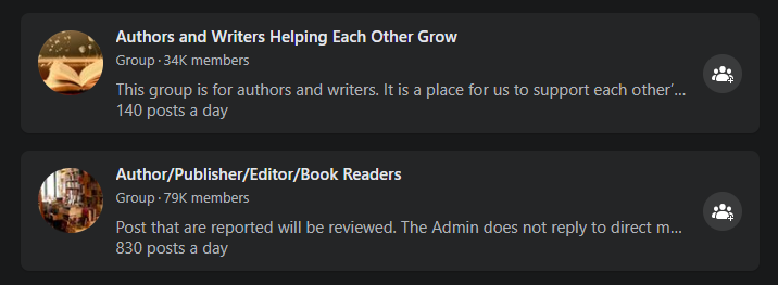 Facebook groups for authors that could potentially have proofreading and editing jobs