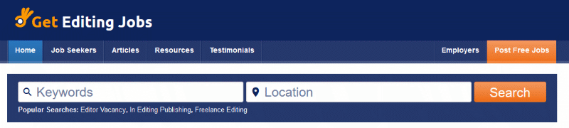 Get Editing Jobs homepage