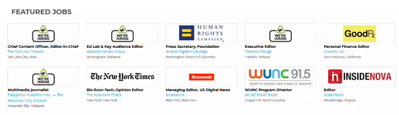 Journalism Jobs featured editing jobs