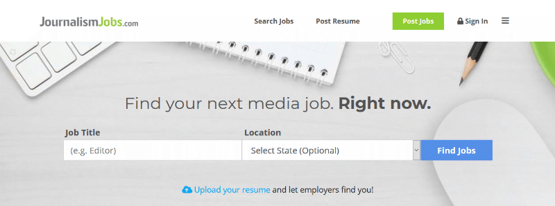 Journalism Jobs search function