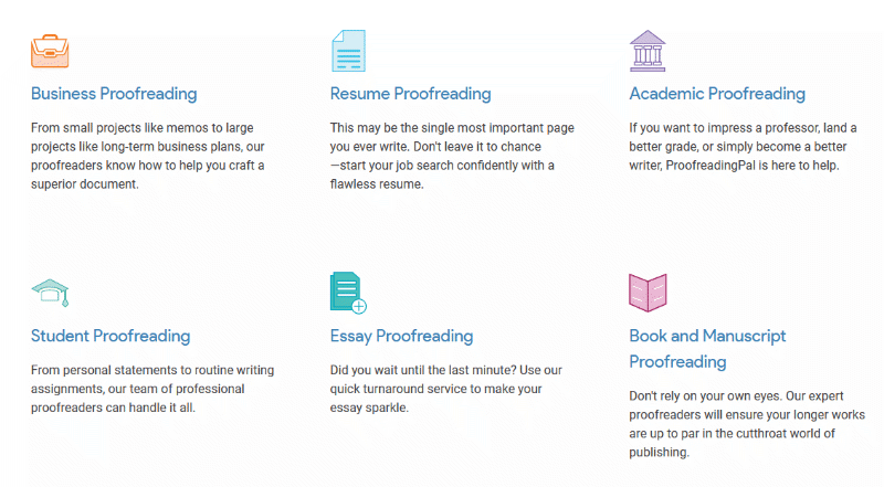 Types of proofreading jobs on Proofreadingpal