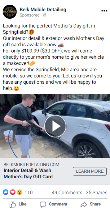 Belk Mobile Mother's Day facebook ad