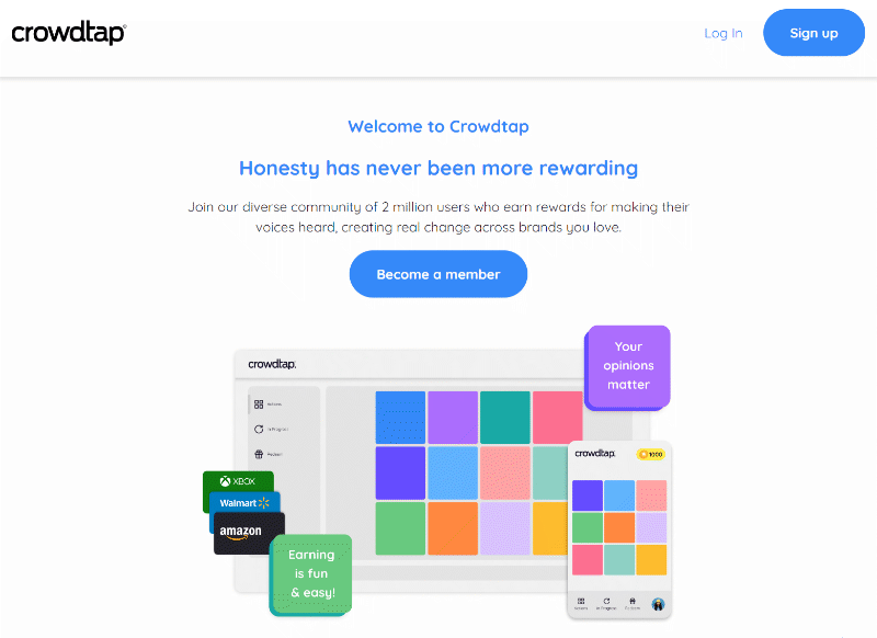 Crowdtap website homepage