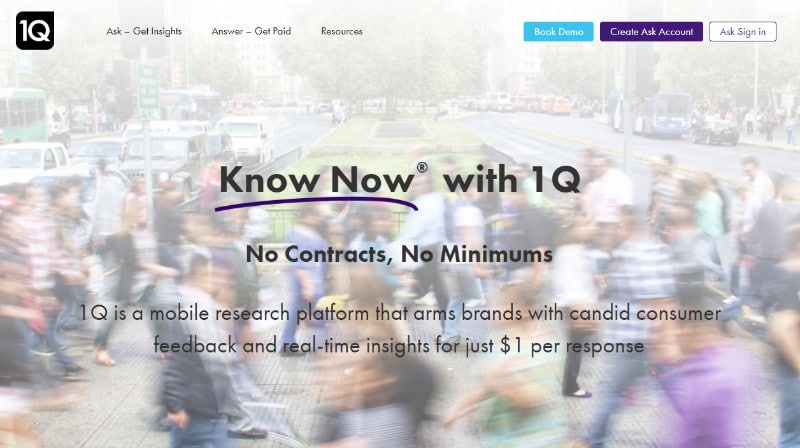 1Q website homepage