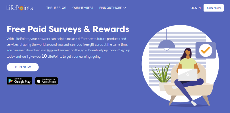 LifePoints website homepage