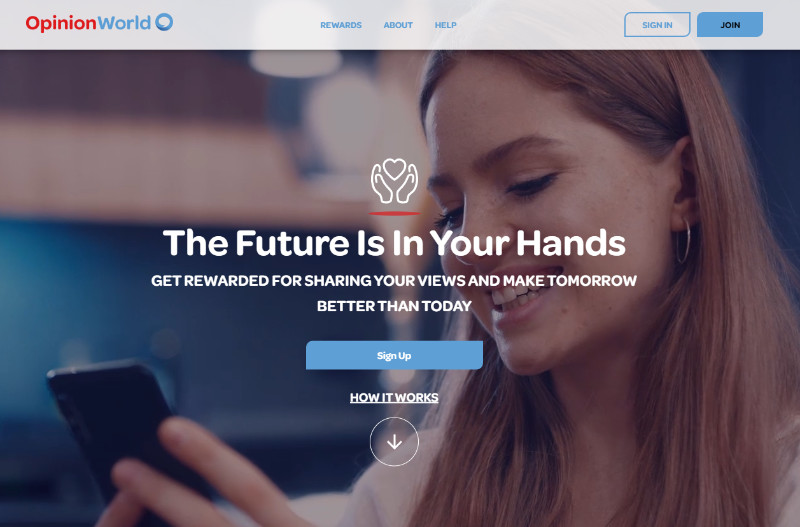 OpinionWorld website homepage