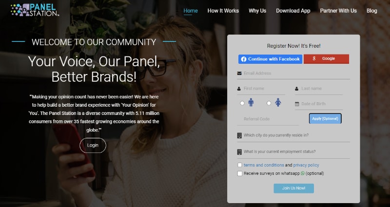 The Panel Station website homepage