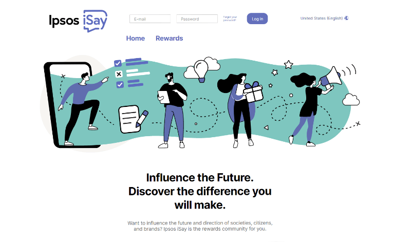 Ipsos iSay website homepage