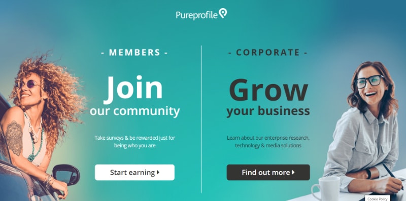 Pureprofile website homepage