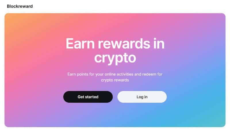 Blockreward website homepage