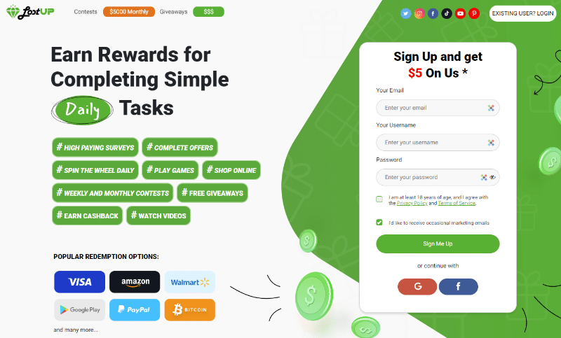 Lootup website homepage