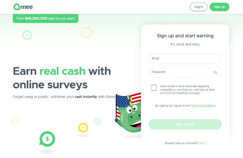 Qmee website homepage