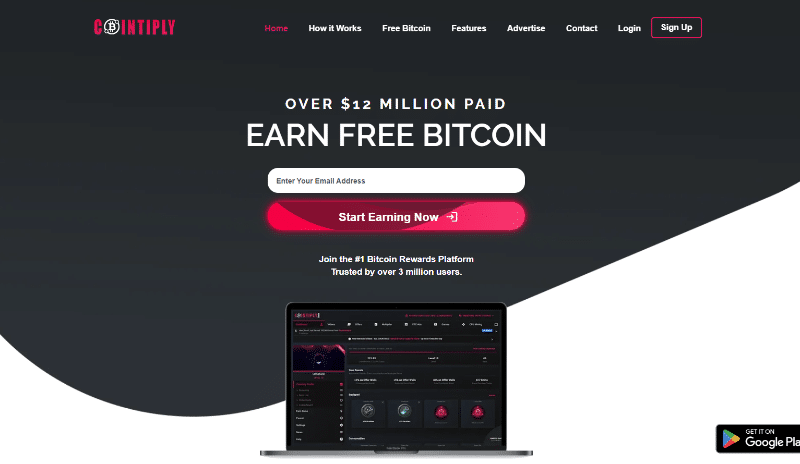 Cointiply website homepage