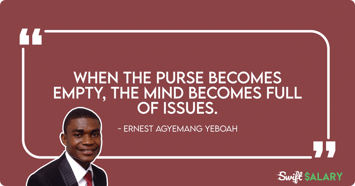 empty purse brings worries ernest yeboah quote
