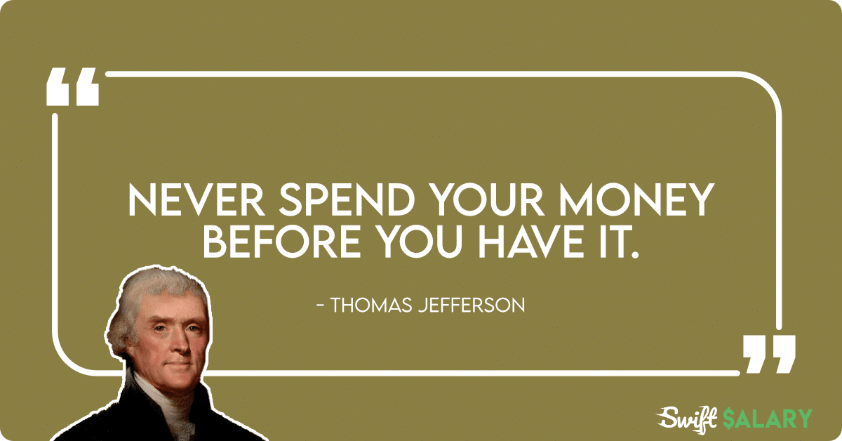 never spend thomas jefferson money saving quote
