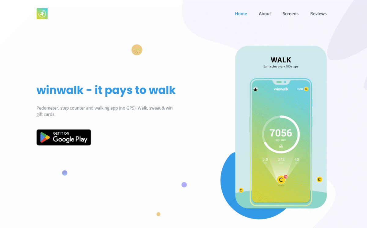 winwalk website homepage