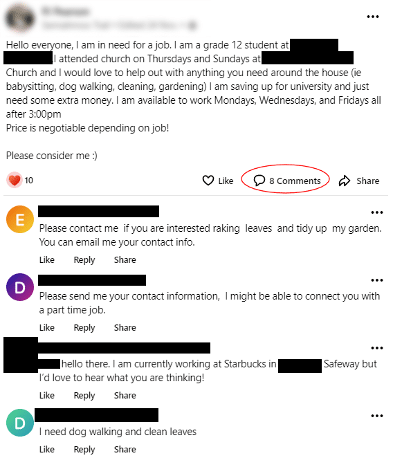 teen making money on nextdoor