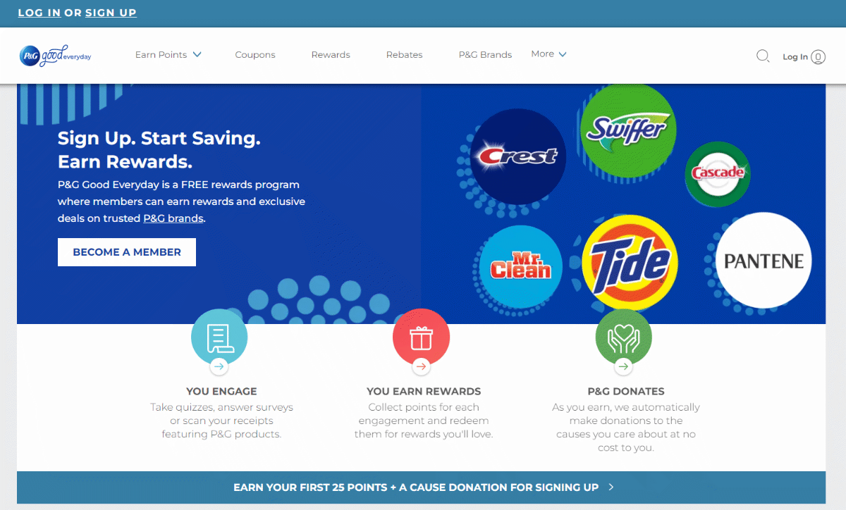 P&G Good Everyday website homepage