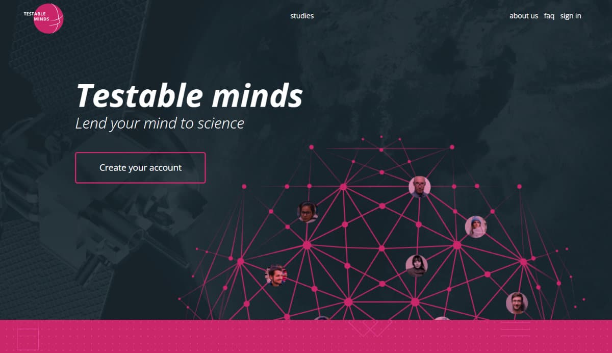 Testable Minds website homepage